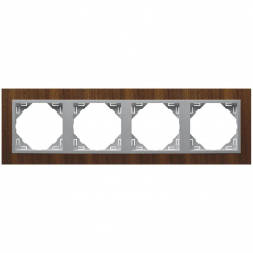 Рамка 4-постовая Efapel Logus 90 Arbore орех/алюминий 90940 TNA