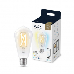 Лампа светодиодная филаментная диммируемая WiZ E27 7W 2700-6500K прозрачная Wi-Fi BLE60WST64E27927-65CL1PF/6 929003018601