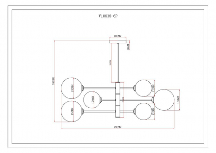 Подвесная люстра Moderli Molecule V10838-6P