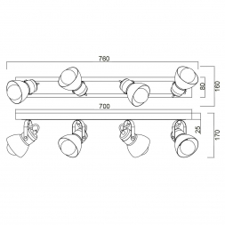 Спот Vele Luce Vulcano VL6544W04