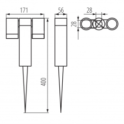 Грунтовый светильник Kanlux USTI SP 2X7 GR 36560