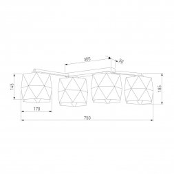 Потолочная люстра TK Lighting 1043 Siro Black Gold