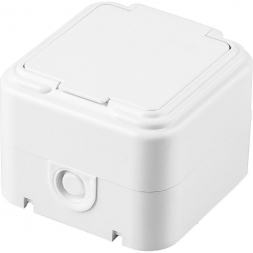 Розетка 2P+PE Stekker Брест с крышкой белый PST16-21-44 32740
