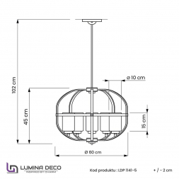 Подвесная люстра Lumina Deco Monterey LDP 1141-5 BK+MD