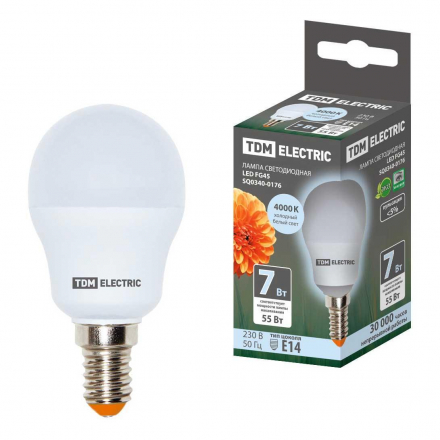 Лампа светодиодная TDM Electric Е14 7W 4000K матовая SQ0340-0176