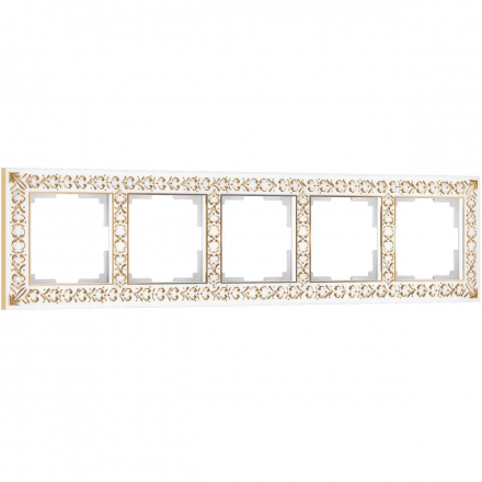 Рамка Werkel Antik на 5 постов белое золото W0051523 4690389158292