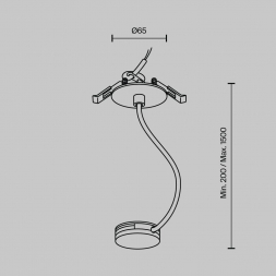 Коннектор питания встраиваемый Maytoni Technical Pendant system Parity TRA130RWC-2B