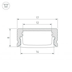Профиль Arlight Line-1708-2000 Anod 040298