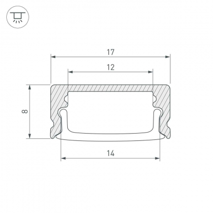 Профиль Arlight Line-1708-2000 Anod 040298