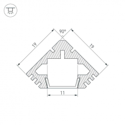Профиль Arlight PDS45-T-2000 ANOD Black 015033