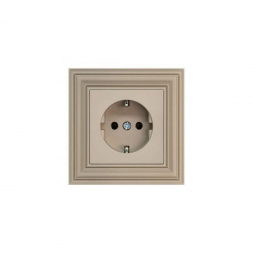 Розетка 2P Liregus Retro со шторками кремовый омбре 29-125