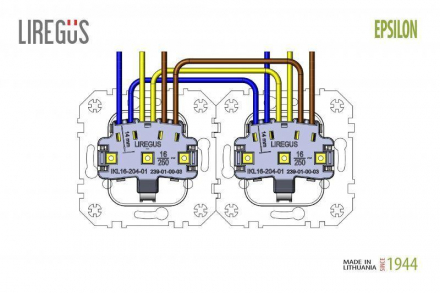 Розетка 2P Liregus Retro со шторками кремовый омбре 29-125