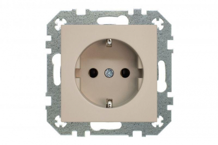 Розетка 2P Liregus Retro со шторками кремовый омбре 29-125