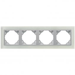 Рамка 4-постовая Efapel Logus 90 Crystal стекло/алюминий 90940 TCA