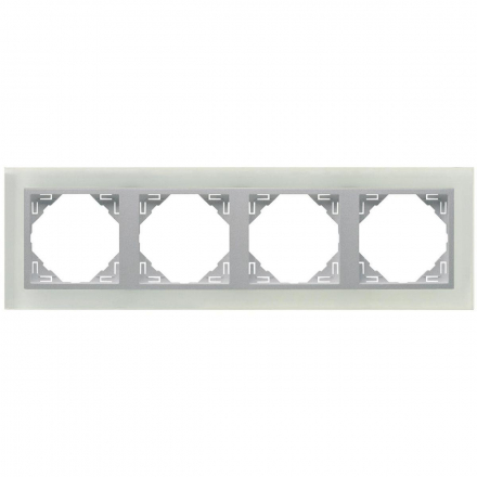 Рамка 4-постовая Efapel Logus 90 Crystal стекло/алюминий 90940 TCA