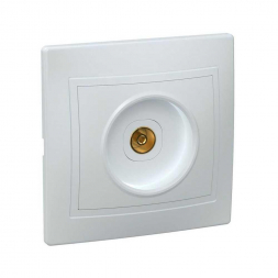 Розетка телевизионная TV IEK Kvarta белая EAK10-K01-DM