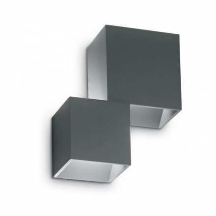 Уличный настенный светодиодный светильник Ideal Lux Rubik Ap2 Antracite 4000K 187341