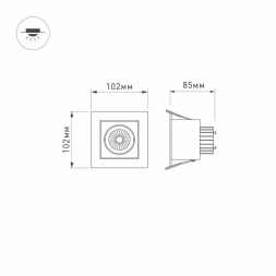 Встраиваемый светодиодный светильник Arlight CL-Kardan-S102x102-9W Warm 024137