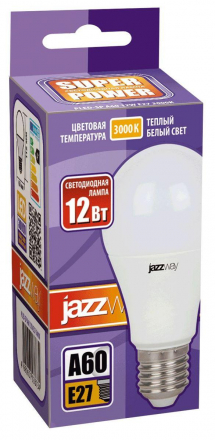Лампа светодиодная Jazzway E27 12W 3000K матовая 1033703
