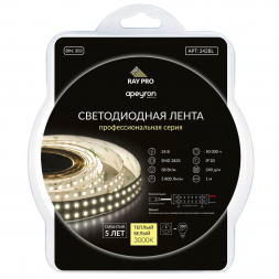 Светодиодная лента Apeyron 38W/m 240Led/m 2835SMD теплый белый 1M 242BL