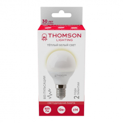 Лампа светодиодная Thomson E14 10W 3000K шар матовая TH-B2035