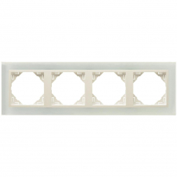 Рамка 4-постовая Efapel Logus 90 Crystal стекло/жемчуг 90940 TCP