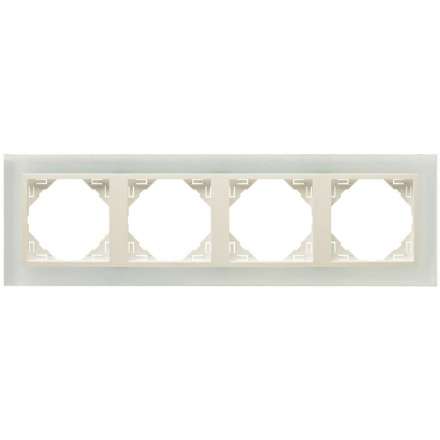 Рамка 4-постовая Efapel Logus 90 Crystal стекло/жемчуг 90940 TCP