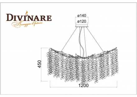 Подвесная люстра Divinare Salice 3135/26 SP-14