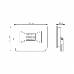 Прожектор светодиодный Gauss Elementary 30W 4000К 613100230