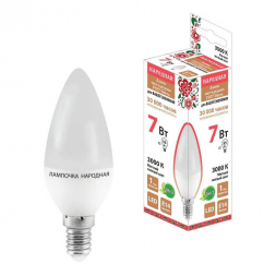 Лампа светодиодная TDM Electric Народная Е14 7W 3000K матовая SQ0340-0193