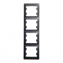 Рамка 4-постовая Schneider Electric Glossa антрацит GSL000708