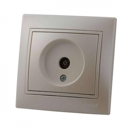 Розетка ТВ проходная Lezard Mira белый жемчуг 701-3030-129