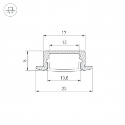 Профиль Arlight Line-2308-F-2000 Anod Gold 039989