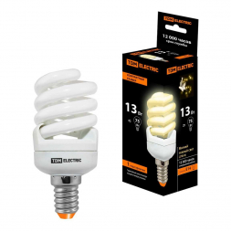 Лампа энергосберегающая TDM Electric Е14 13W 2700K матовая SQ0323-0178