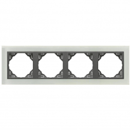 Рамка 4-постовая Efapel Logus 90 Crystal стекло/серый 90940 TCS