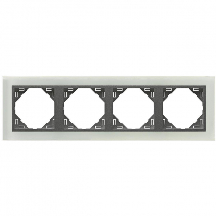 Рамка 4-постовая Efapel Logus 90 Crystal стекло/серый 90940 TCS