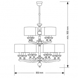 Подвесная люстра Kutek Mood Tivoli TIV-ZW-8+4 (N)