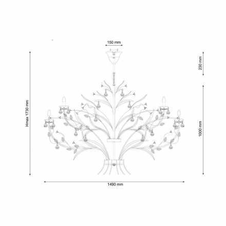 Подвесная люстра Lucia Tucci Fiori Di Rose 1770.24