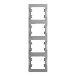 Рамка 4-постовая Schneider Electric Glossa алюминий GSL000308