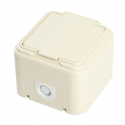 Розетка 2P+PE Stekker Брест с крышкой слоновая кость PST16-21-44 49058