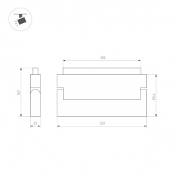 Трековый светодиодный светильник для магнитного шинопровода Arlight Mag-Orient-Flat-Fold-S230-12W Warm3000 034663