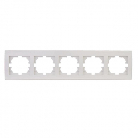 Рамка 5-ая горизонтальная Lezard Rain белая 703-0202-150
