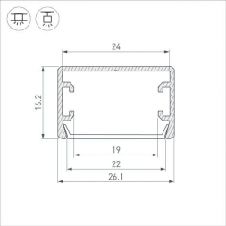 Профиль Arlight PLS-LOCK-H16-SMT-2000 ANOD BLACK (Arlight, Алюминий) 033295