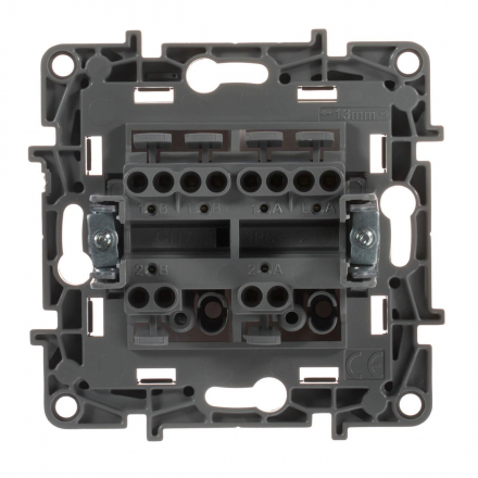 Переключатель двухклавишный Legrand Etika 10A 250V белый 672212