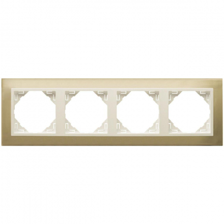 Рамка 4-постовая Efapel Logus 90 Metallo золото/жемчуг 90940 TOP