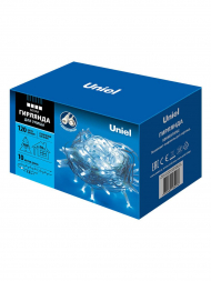 Уличная светодиодная гирлянда Uniel 220V белый ULD-S1000-120/SWK White IP67 UL-00007204