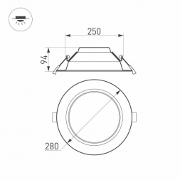 Встраиваемый светодиодный светильник Arlight IM-280WH-Cyclone-40W Warm White 023220