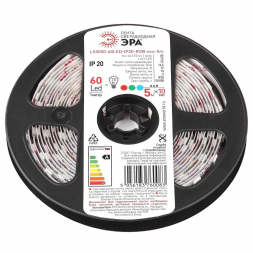 Светодиодная лента ЭРА 14,4W/m 60LED/m 5050SMD RGB 5M LS5050-14,4-60-12-RGB-IP20-1 year-5m Б0035606