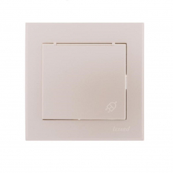 Розетка с зазем. с крышкой Lezard Rain белый жемчуг 703-3030-123