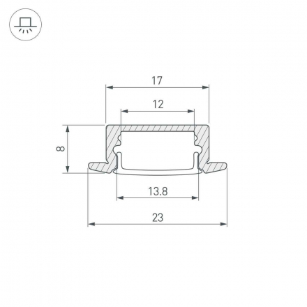 Профиль Arlight Line-2308-F-2000 Anod Olive Grey 038440